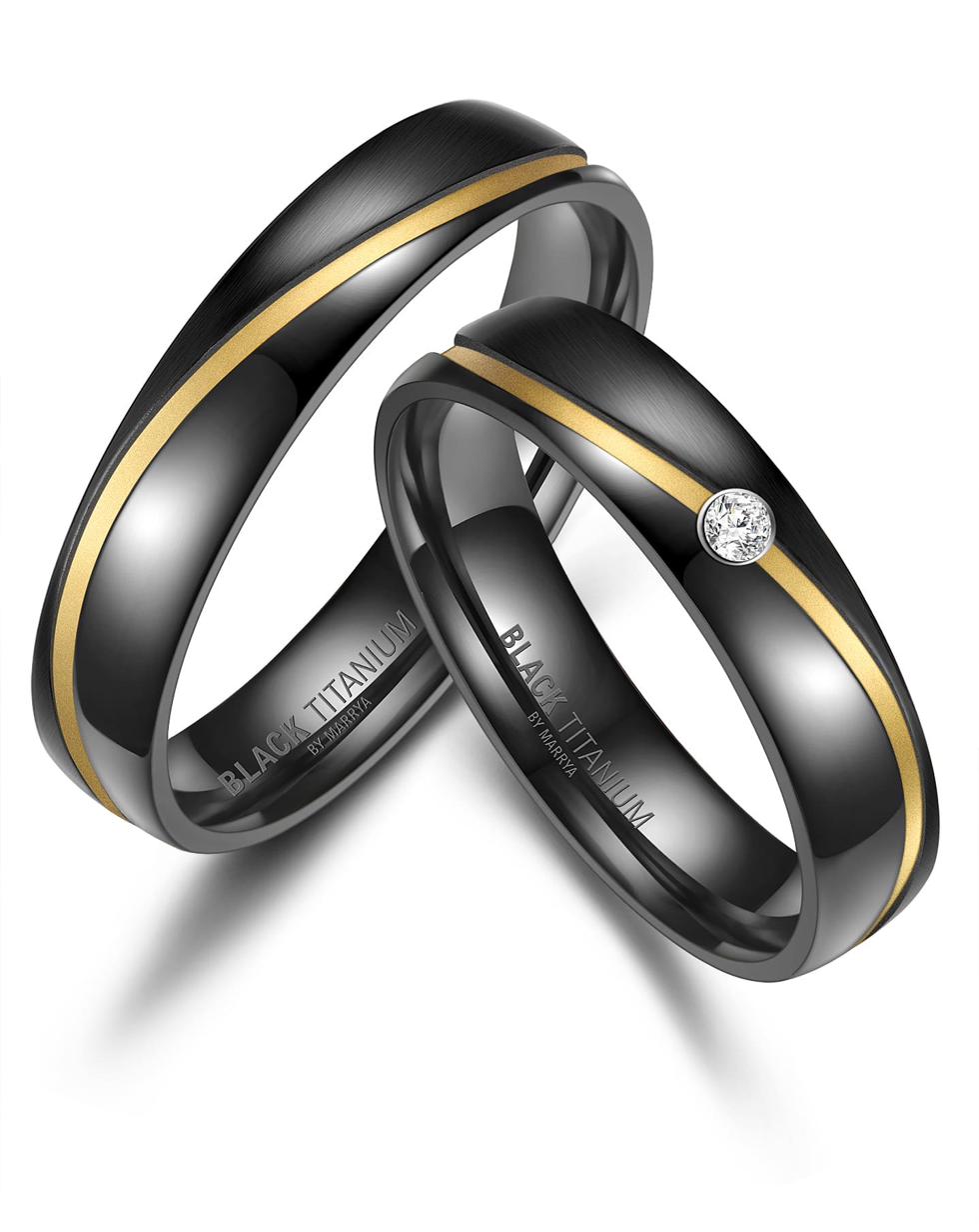 Black Titanium Ringpaar BT-01 – Der Puristische