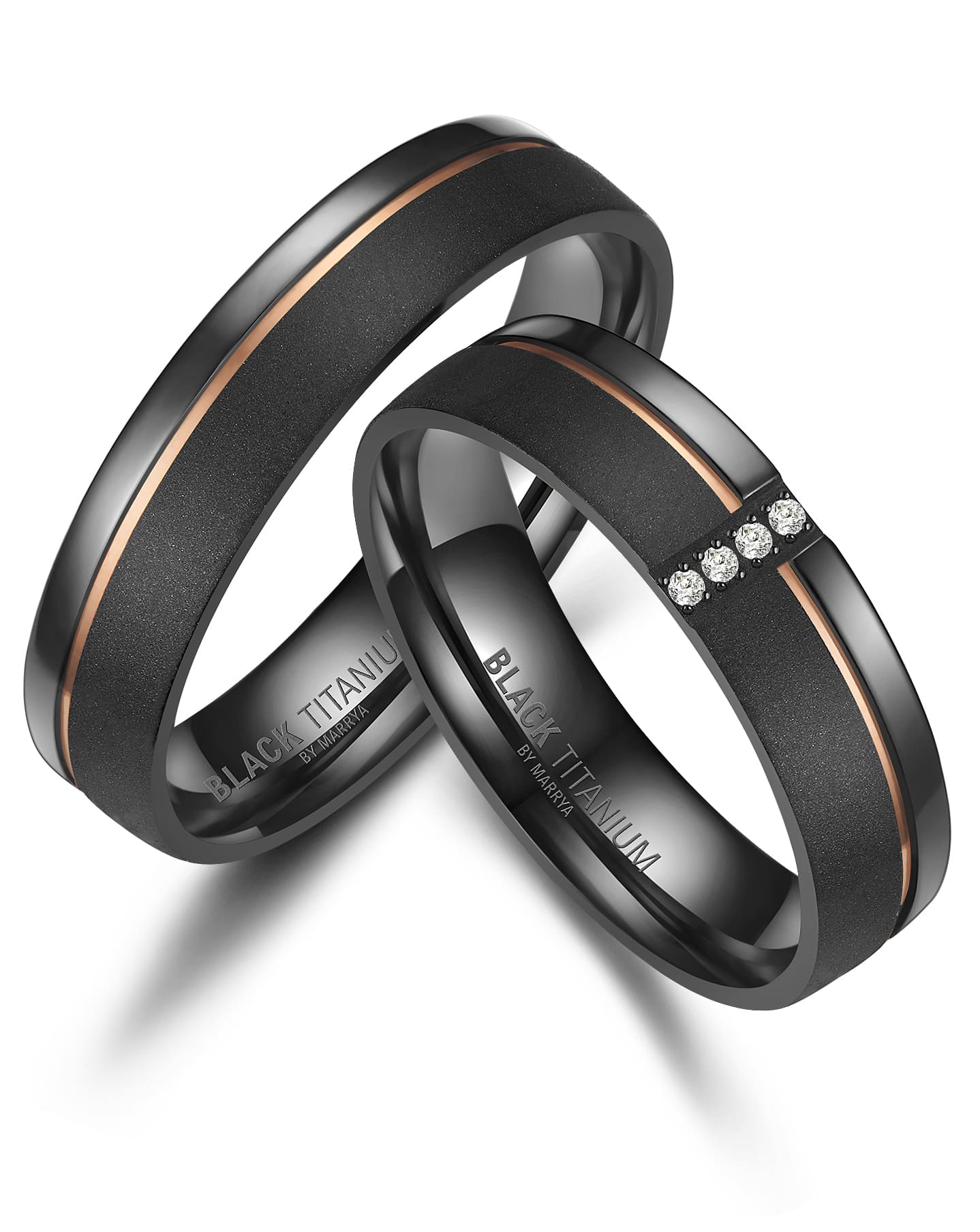 Black Titanium Ringpaar BT-04 – Der Warme