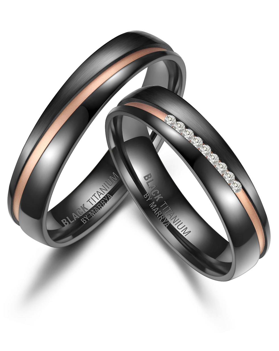 Black Titanium Ringpaar BT-05 – Der Romantische