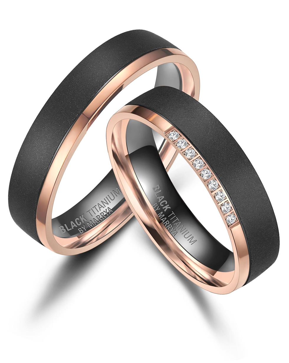 Black Titanium Ringpaar BT-06 – Der Ausdrucksstarke