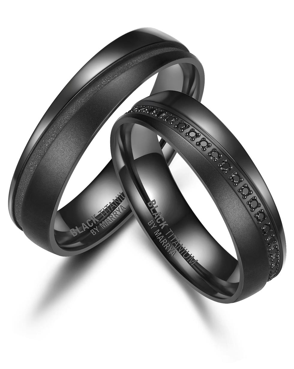 Black Titanium Ringpaar BT-08 – Der Kompromisslose