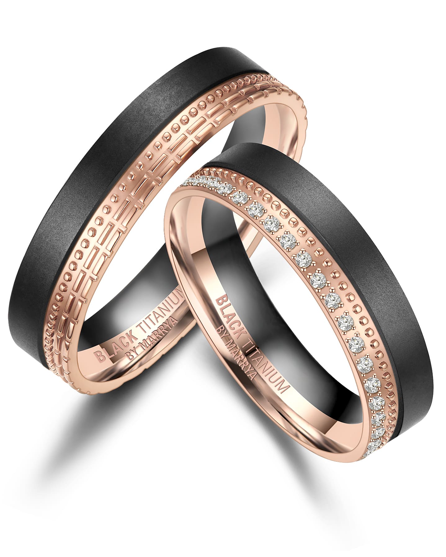Black Titanium Ringpaar BT-09 – Der Luxuriöse