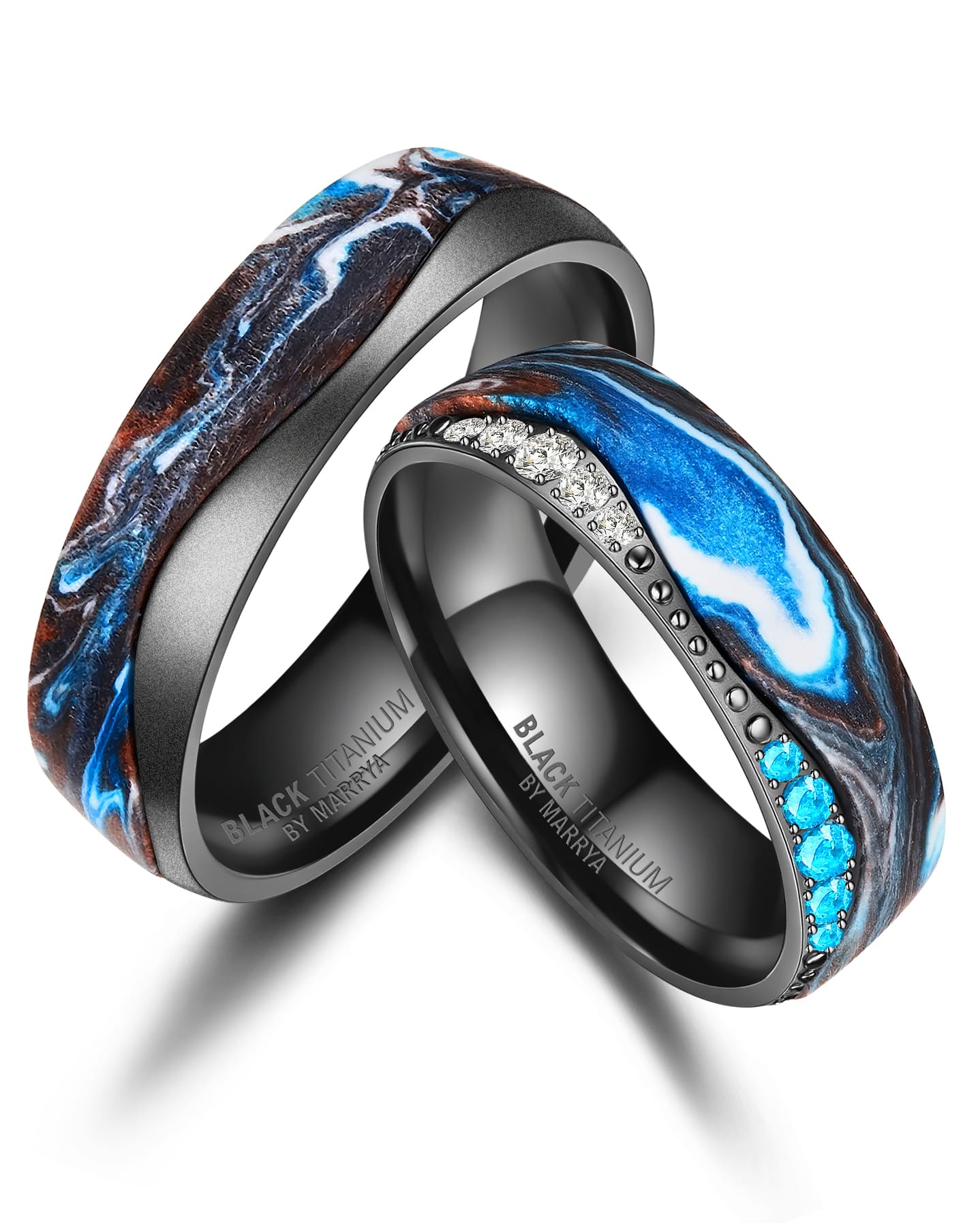 Black Titanium Ringpaar BT-15 – Der Verträumte