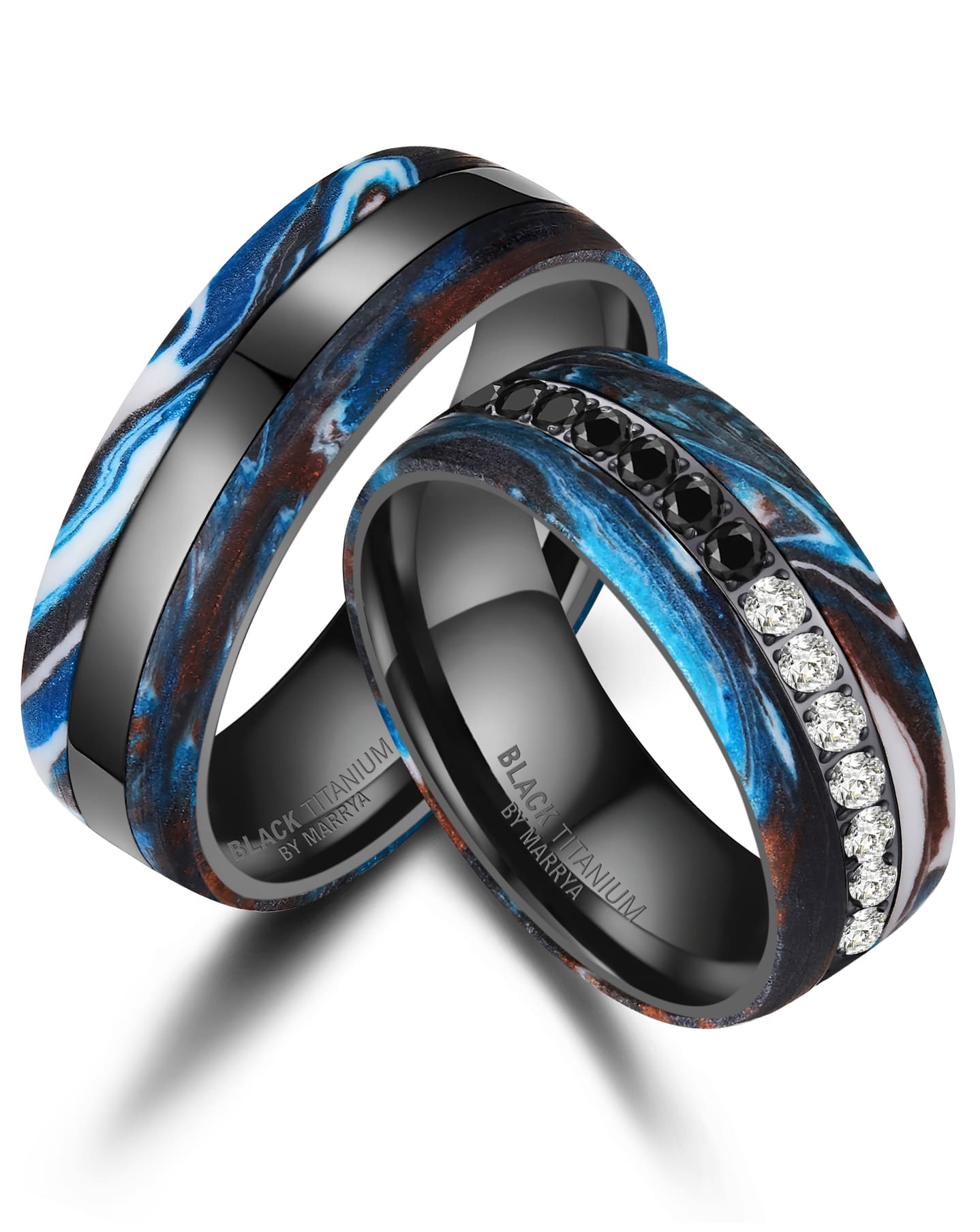 Black Titanium Ringpaar BT-16 – Der Kühne