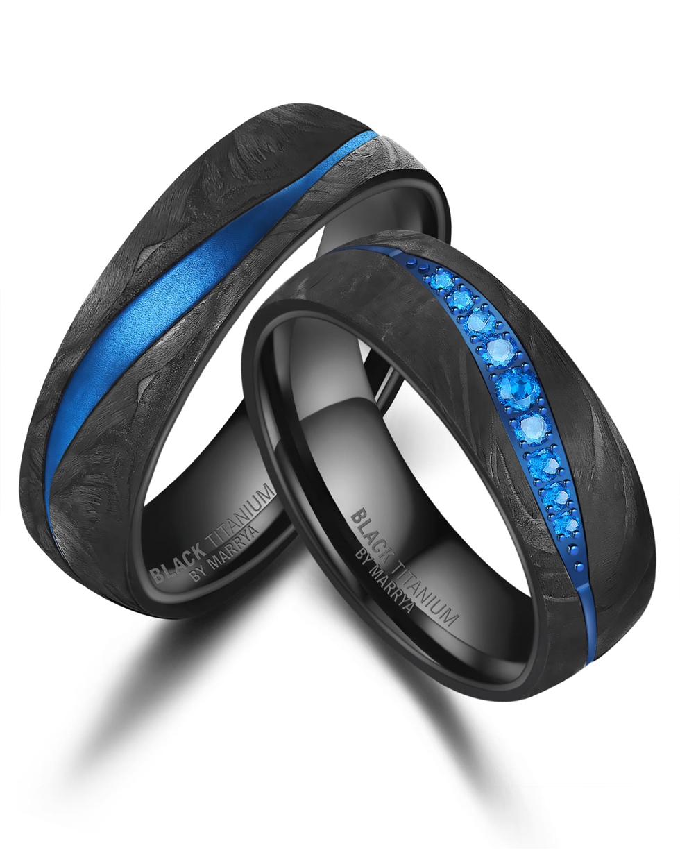 Black Titanium Ringpaar BT-17 – Der Königliche